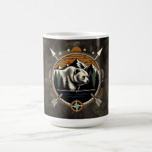 Rustic, vintage outdoorsman bear mountain coffee mug