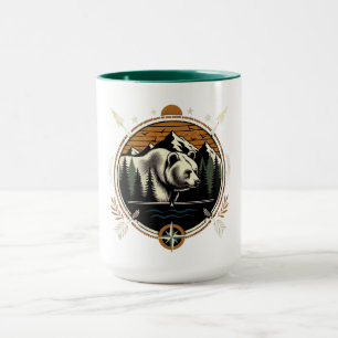 Rustic, vintage outdoorsman bear mountain mug