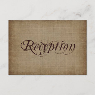 Rustic Vintage Paper Wedding Reception Cards