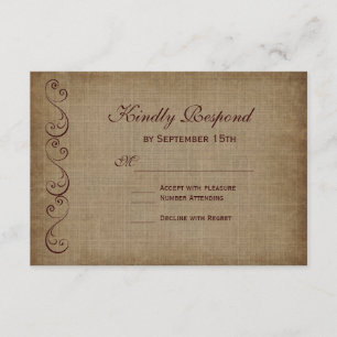 Rustic Vintage Paper Wedding RSVP Cards