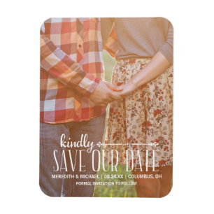 Rustic Vintage   Photo Save the Date Magnet