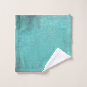 Rustic Vintage Print Turquoise Wash Rag Cloth