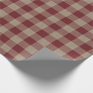 Rustic Vintage Red Buffalo Check Gift Wrapping Paper