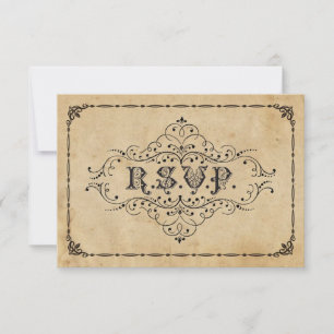 Rustic Vintage RSVP Wedding Ceremony Announcement