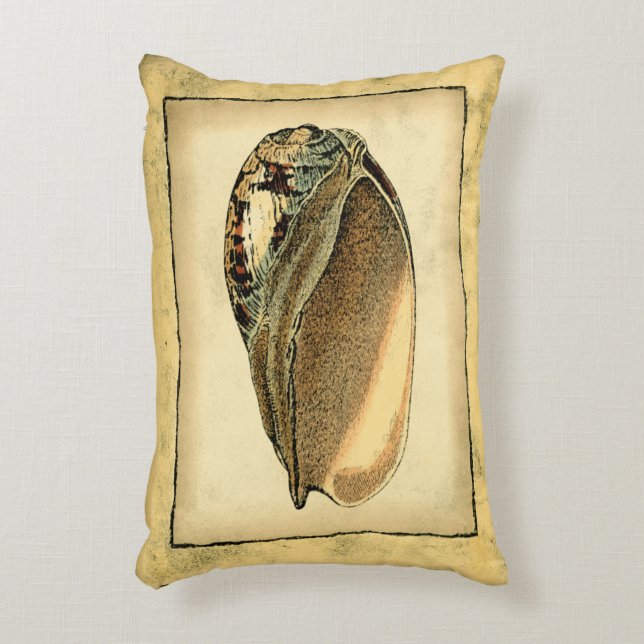 Rustic Vintage Seashell Decorative Cushion (Front(Vertical))