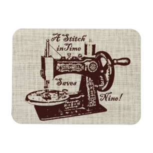 Rustic Vintage Sewing Machine  Magnet