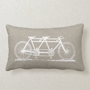 Rustic Vintage Tandem Bicycle Lumbar Cushion