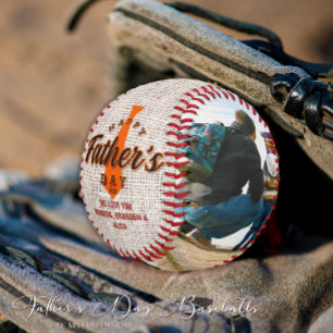 Rustic Vintage Tie Photo Collage Father`s Day Baseball