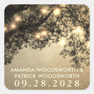 Rustic Vintage Tree Branch Wedding Favour Stickers