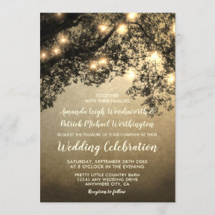 Rustic Vintage Tree Branch Wedding Invitations