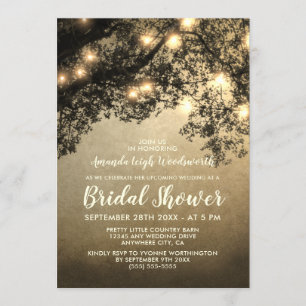 Rustic Vintage Tree Bridal Shower Invitations
