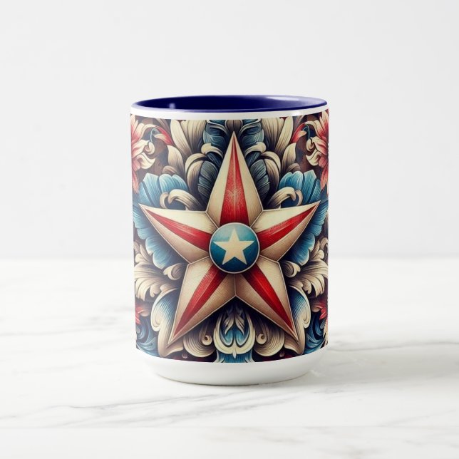 rustic/vintage USA/patriotic Mug (Center)