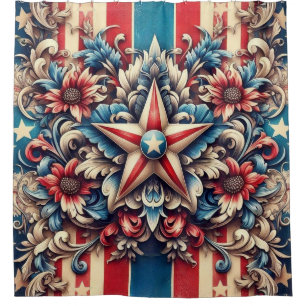 rustic/vintage USA/patriotic Shower Curtain