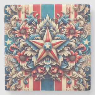 rustic/vintage USA/patriotic Stone Coaster