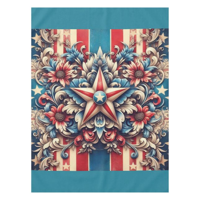 rustic/vintage USA/patriotic Tablecloth (Front)