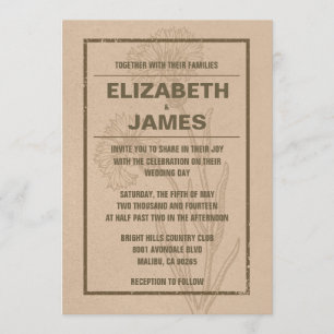 Rustic Vintage Western Wedding Invitations