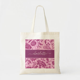 Rustic Vintage Wildflowers Purple Floral Tote Bag