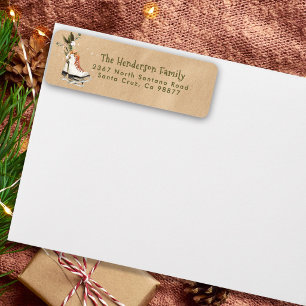 Rustic Vintage Winter Kraft Return Address Label
