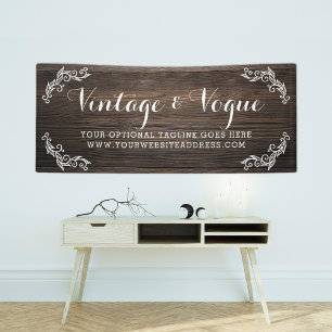 Rustic Vintage Wood Elegant Country Farm Boutique Banner