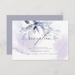 Rustic Violet Foliage Watercolor Reception Invitation