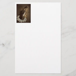 Rustic Violin Stationery