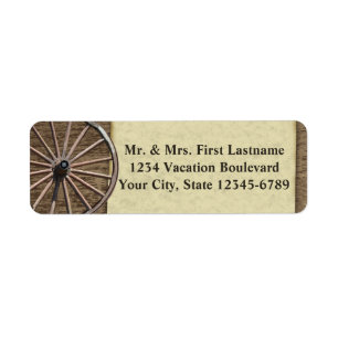 Rustic Wagon Wheel Return Address Label