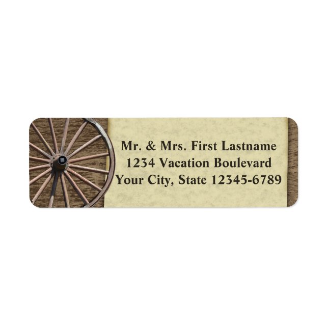 Rustic Wagon Wheel Return Address Label (Front)