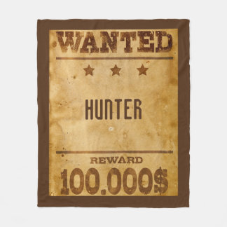 Rustic Wanted $100000 Personalised  Fleece Blanket