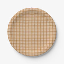 Rustic Warm Brown Plaid Casual Party