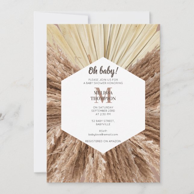 Rustic Warm Neutral Colours Baby Shower Invitation (Front)