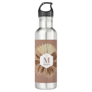 Rustic Warm Neutral Colours Monogram 710 Ml Water Bottle