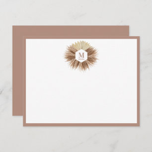 Rustic Warm Neutral Colours Monogram Card
