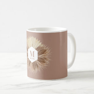 Rustic Warm Neutral Colours Monogram  Coffee Mug