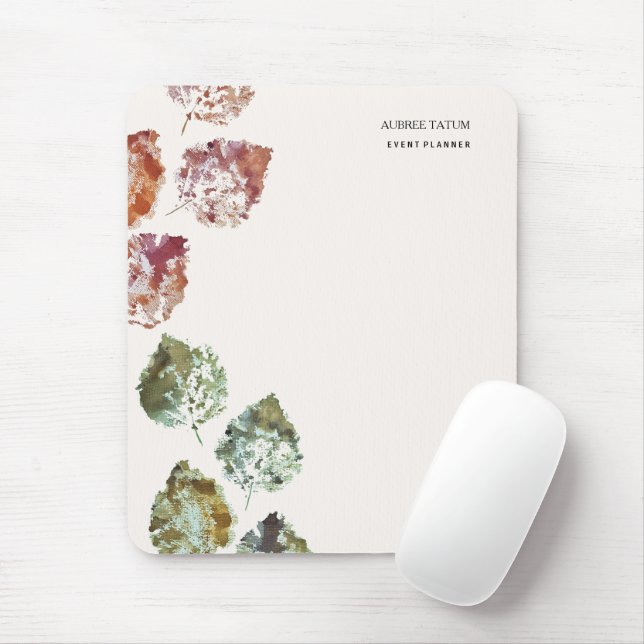 Rustic Watercolor Art Falling Leaves Autumn Mouse Pad (With Mouse)