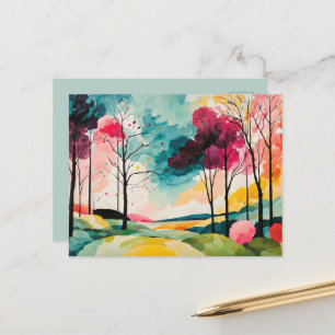 Rustic Watercolor Autumn Beauty Postcard