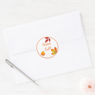 Rustic Watercolor Autumn Foliage Favour Classic Ro Round Sticker