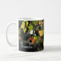 Rustic watercolor autumn leaves monogrammed