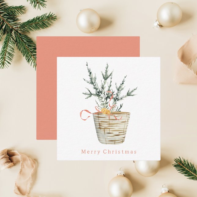 Rustic Watercolor Christmas Tree Card (Creator Uploaded)