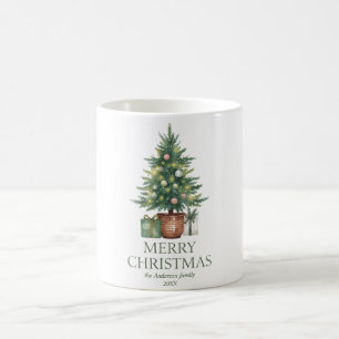 Rustic Watercolor Christmas Tree Non-Photo Coffee Mug