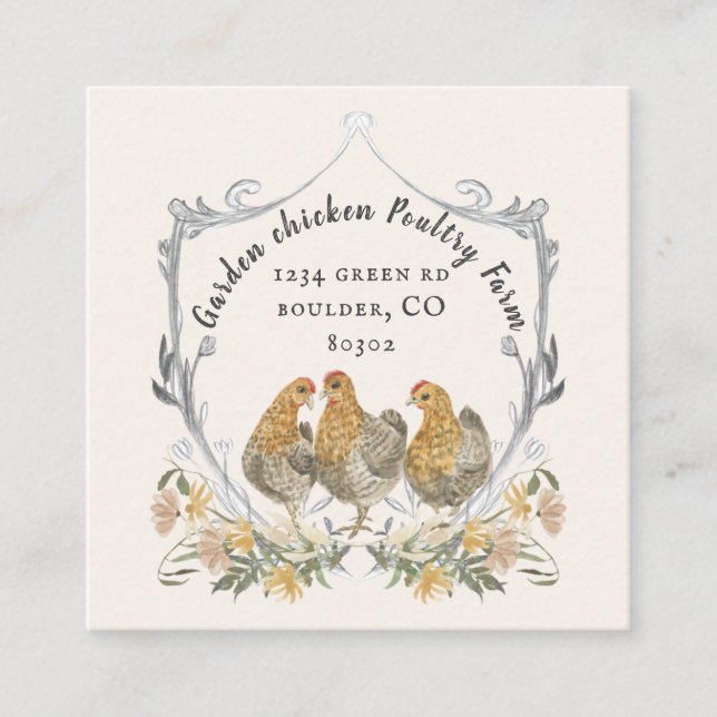 rustic watercolor crest farmhouse business card (Front)