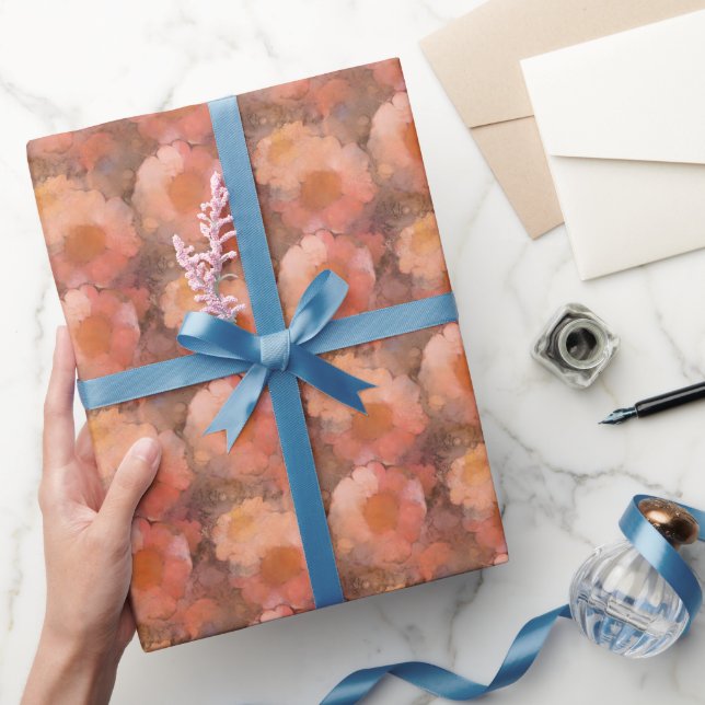 Rustic Watercolor Daisy Floral Pattern Wrapping Paper (Gifting)