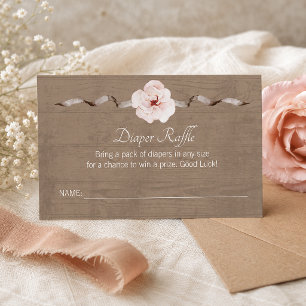 Rustic Watercolor Diaper Raffle Card – Woodland Ba