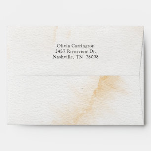 Rustic Watercolor Elegant Return Address Modern Envelope