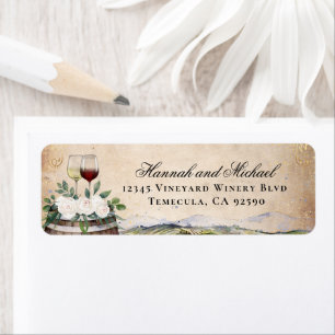 Rustic Watercolor Elegant Vineyard Return Address Label