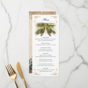 Rustic Watercolor Elegant Vineyard Wedding Menu