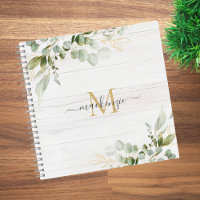 Rustic Watercolor Eucalyptus Monogram