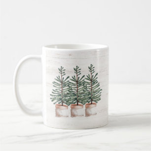 Rustic Watercolor Evergreen Trees Mug