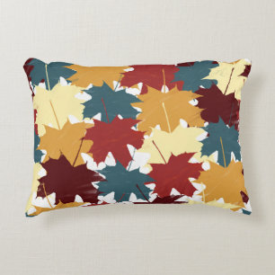 Rustic Watercolor Fall Autumn Leaves Decorative Cushion