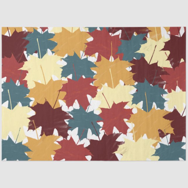 Rustic Watercolor Fall Autumn Leaves  Tissue Paper (Front)