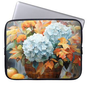 Rustic Watercolor Fall Floral Basket Laptop Sleeve